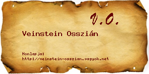 Veinstein Osszián névjegykártya